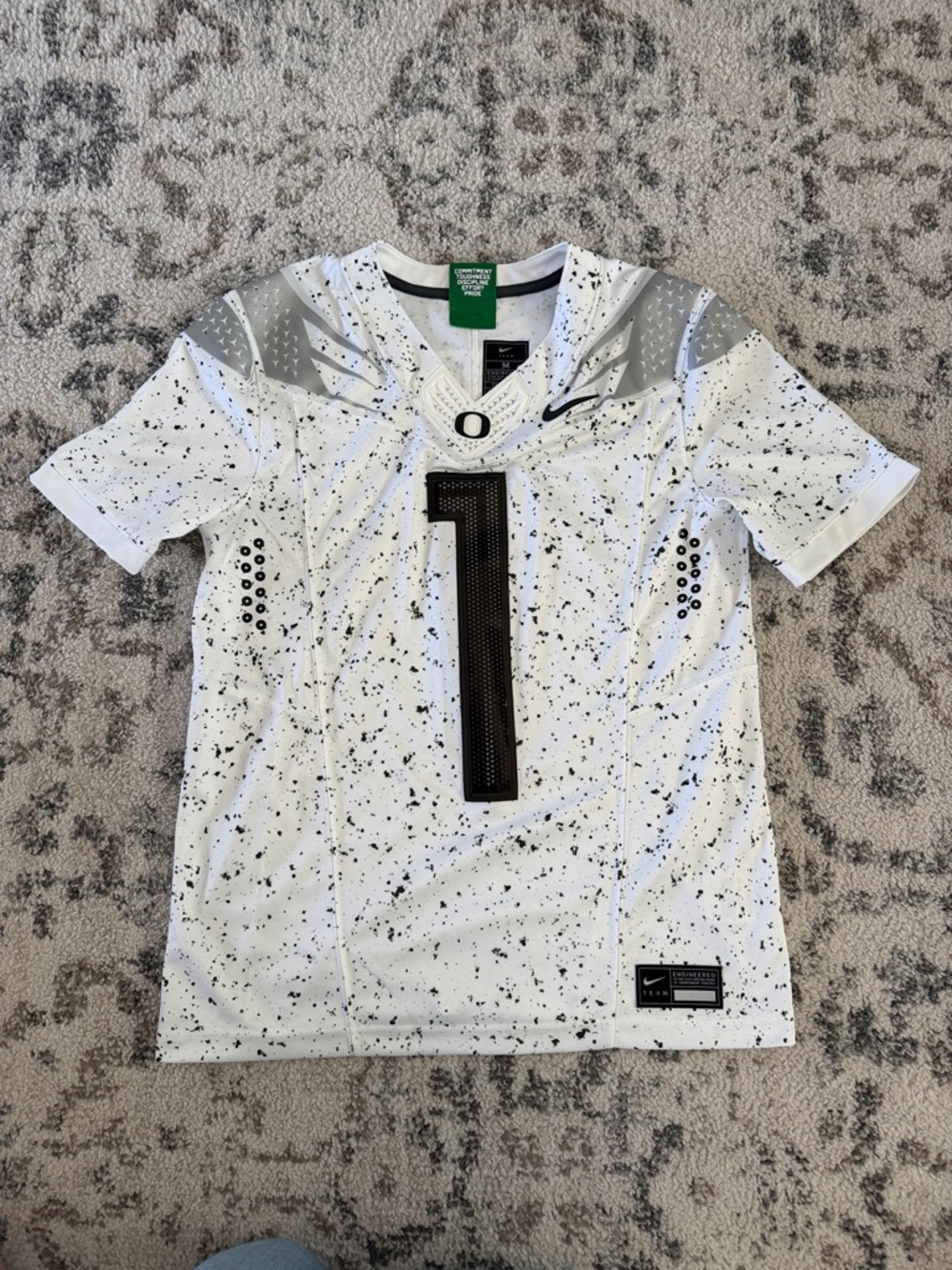 Nike Mens Oregon Ducks #1 Football Eggshell Limited Jersey Size Medium